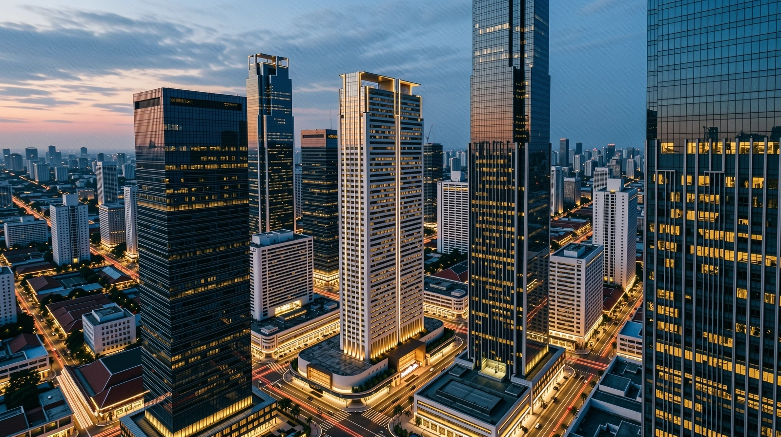 Bangkok financial district skyline